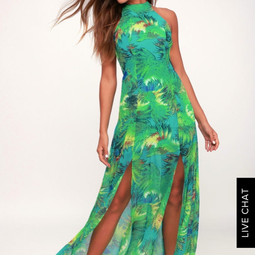 Lulus “tropic of discussion maxi dress.  Size L